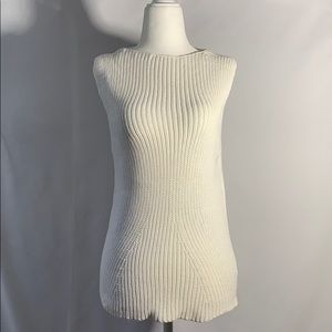 White Cotton Vest Sweater